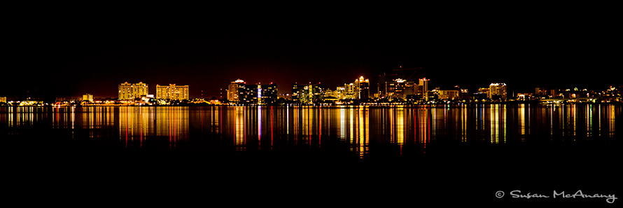Night photography of Sarasota Skyline