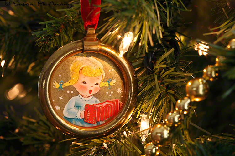 vintage hand painted ornament