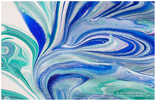 abstract photograph of blue swirls