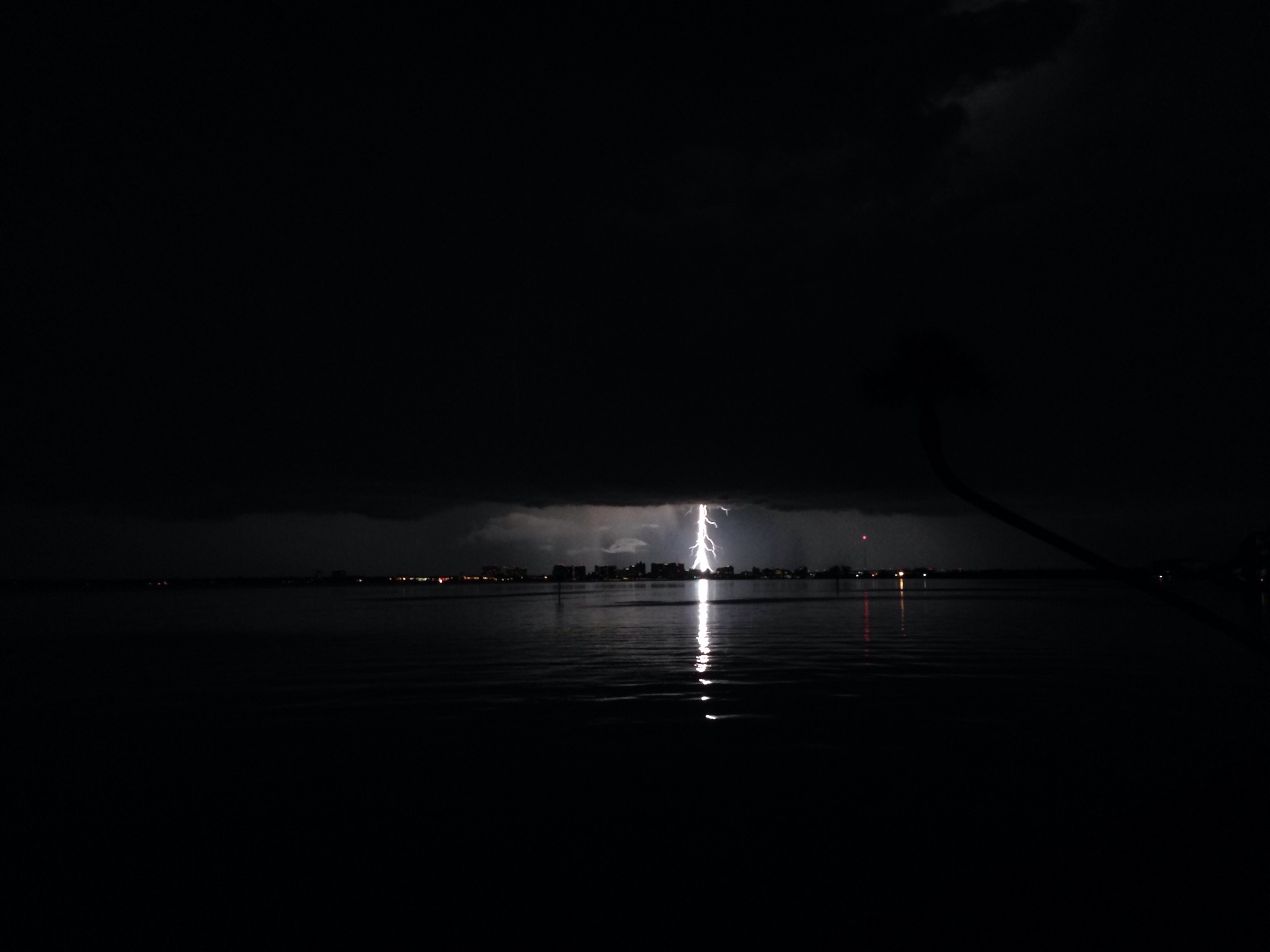 Lightning strike on Sarasota Bay