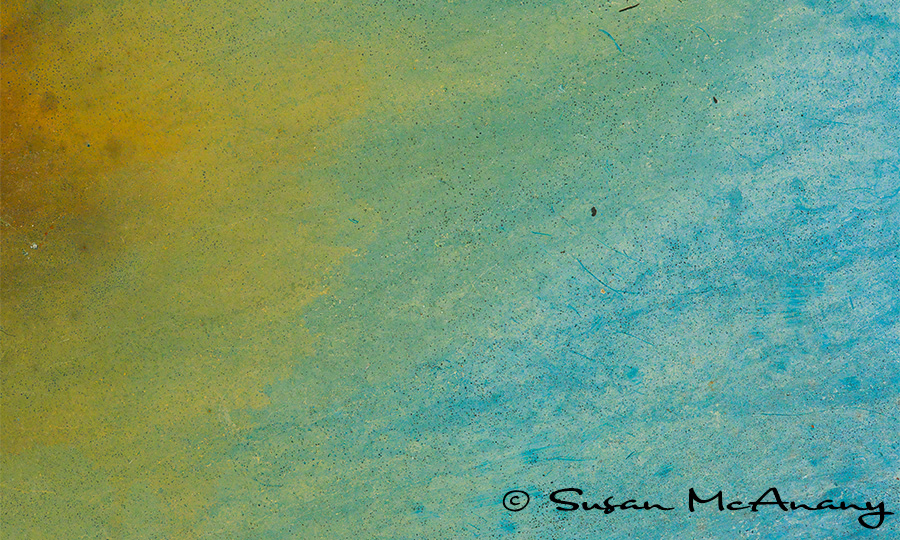 texture image of rust stained blue metal